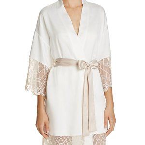 Flora Nikrooz Bridal White/ Ivory Kimono Robe, XS